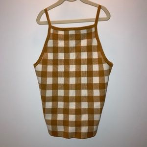 Madewell Mustard Gingham Tank *Brand New*